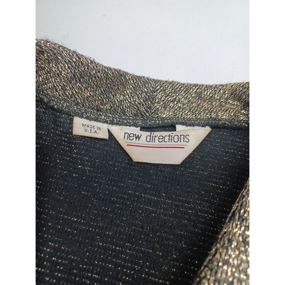 Vtg Womens Gold Metallic Cardigan Sweater Button Front Sz 20W - Picture 9 of 10